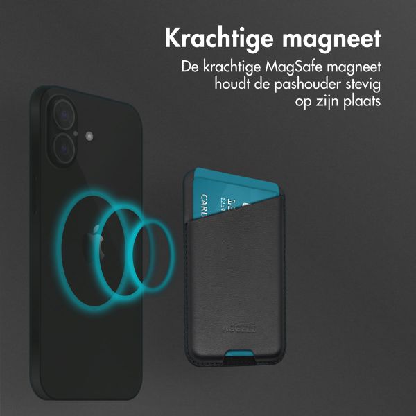 Accezz Echtleder Hülle + MagSafe Wallet Apple iPhone 16 - Onyx Black