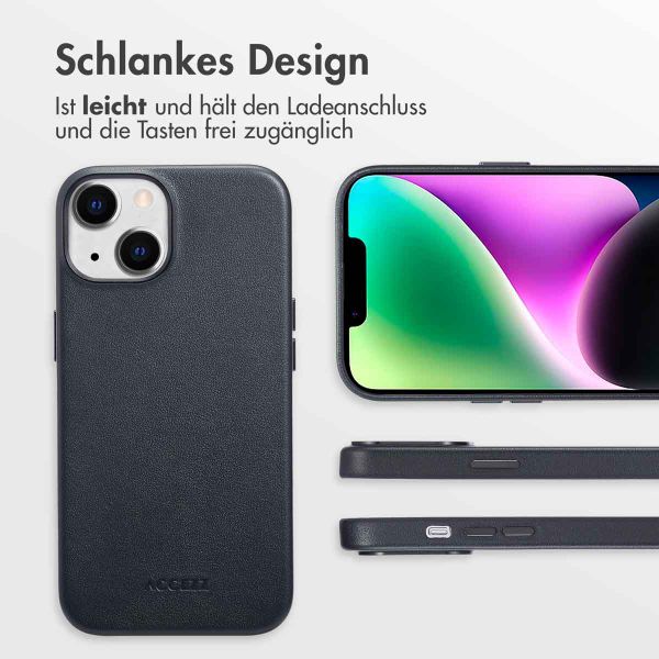 Accezz MagSafe Leather Backcover Apple iPhone 14 - Onyx Black