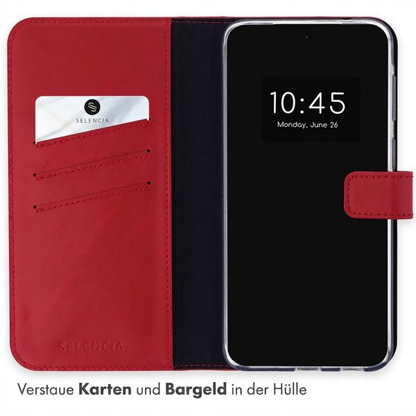 Selencia Echtleder Klapphülle Samsung Galaxy A57 (5G) - Rot
