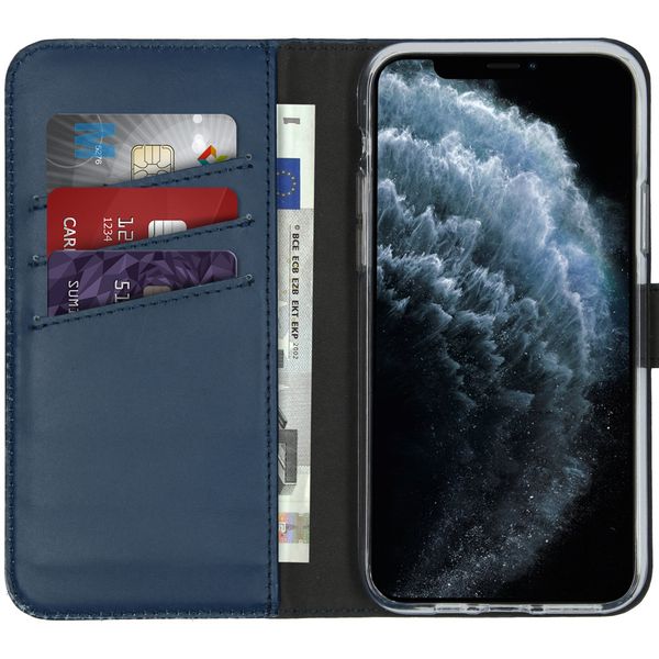 Selencia Echtleder Klapphülle Apple iPhone 11 Pro - Blau