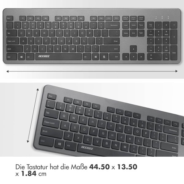 Accezz Premium Desktop QWERTY Bluetooth-Tastatur - Grau