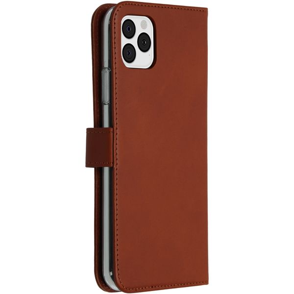 Selencia Echtleder Klapphülle Apple iPhone 11 Pro Max - Hellbraun