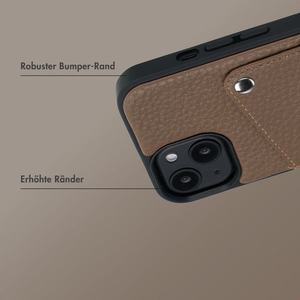 Selencia Riva Back Cover mit Kartenfach Apple iPhone 14 / 13 - Mocha Brown