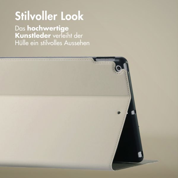 Accezz Classic Klapphülle Apple iPad 9 (2021) 10.2 Zoll / iPad 8 (2020) 10.2 Zoll / iPad 7 (2019) 10.2 Zoll - Greige