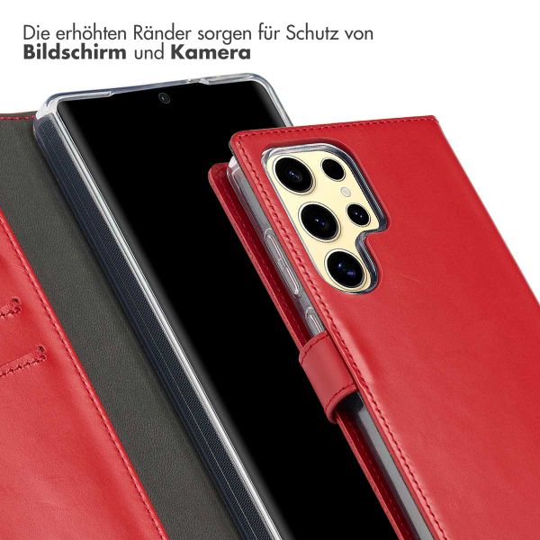Selencia Echtleder Klapphülle Samsung Galaxy S25 Ultra - Rot