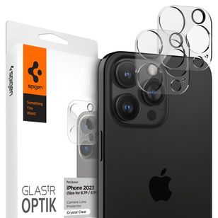 Spigen Optik Lens Protector - Vollständiger Kameraschutz (2er-Pack) für das Apple iPhone 16 Pro / 16 Pro Max / 15 Pro / 15 Pro Max / 14 Pro / 14 Pro Max - Crystal Clear