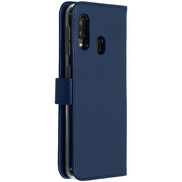 Selencia Echtleder Klapphülle Samsung Galaxy A20e - Blau