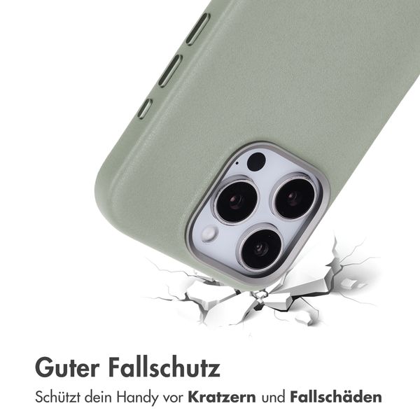 Accezz MagSafe Leather Backcover Apple iPhone 16 Pro - Light Grey