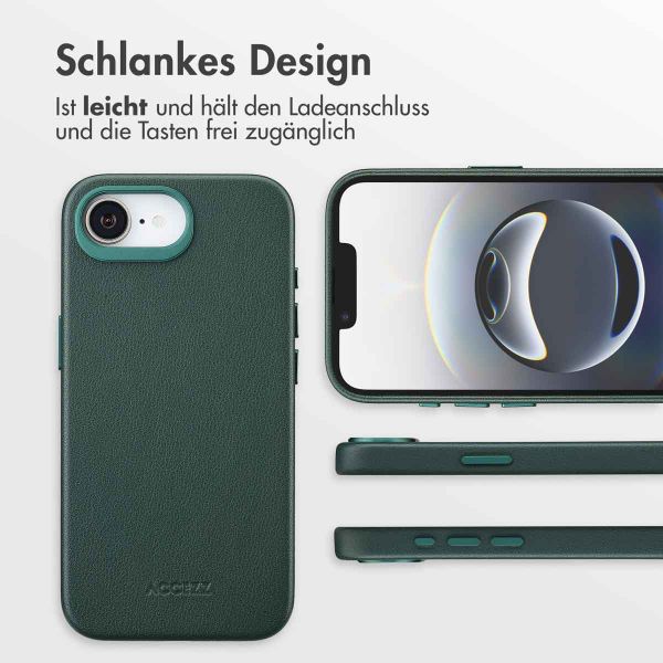 Accezz MagSafe Leather Backcover Apple iPhone 17e / 16e - Cedar Green