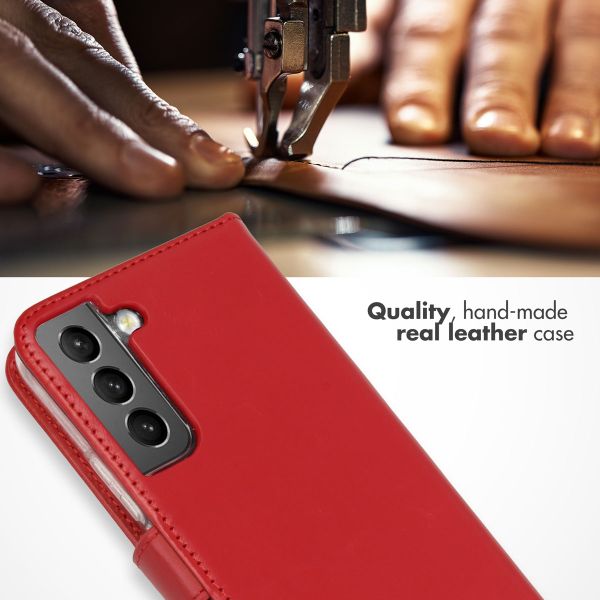Selencia Echtleder Klapphülle Samsung Galaxy S22 - Rot