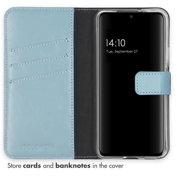 Selencia Echtleder Klapphülle Samsung Galaxy S22 - Air Blue