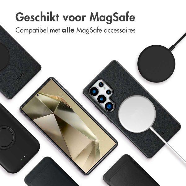 Accezz Echtleder Hülle + MagSafe Wallet Samsung Galaxy S25 Ultra - Onyx Black