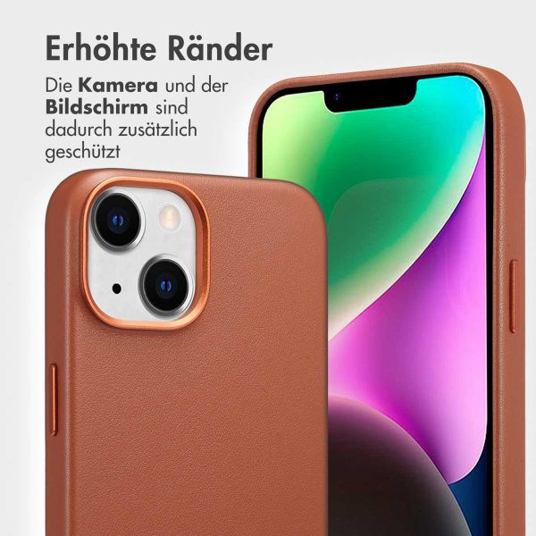 Accezz 2-in-1 Klapphülle aus Leder mit MagSafe Apple iPhone 14 - Sienna Brown
