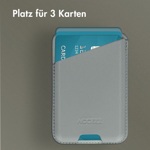 Accezz Lederkartenhalter - Geeignet für MagSafe und Qi2 - Light Grey