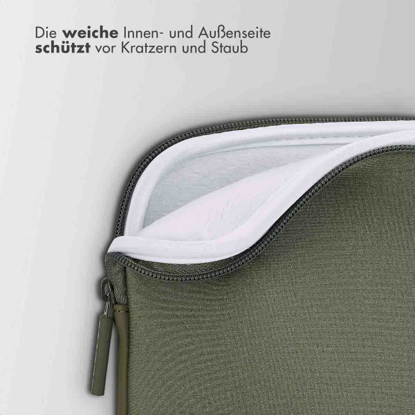 Accezz Laptop Hülle 15-16 Zoll - Laptop Sleeve - Dunkelgrün