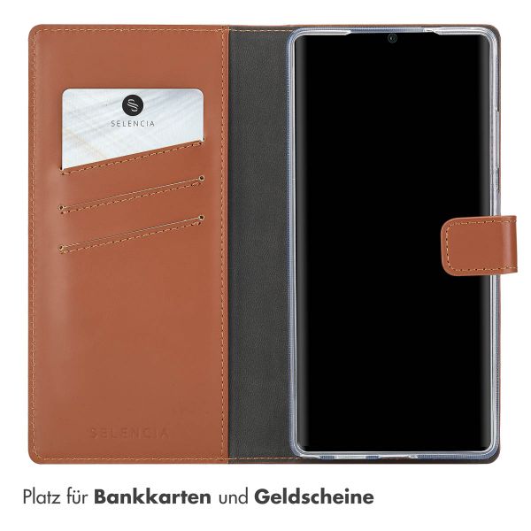 Selencia Echtleder Klapphülle Samsung Galaxy S25 Ultra - Hellbraun