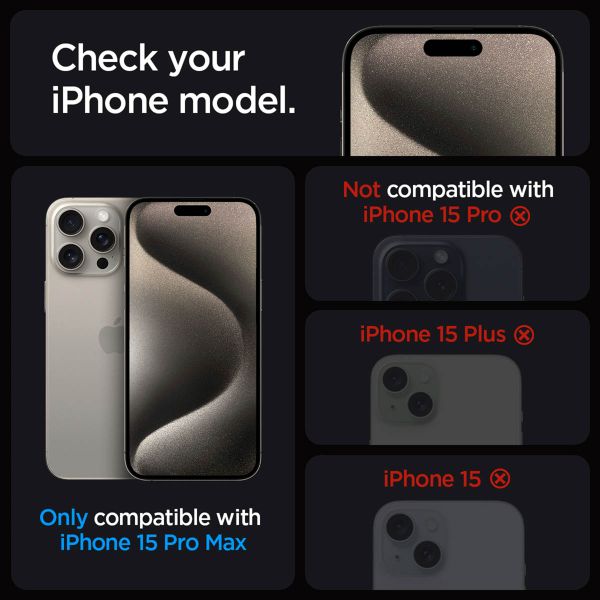 Spigen EZ Fit GLAS.tR mit Installation Tray - Privacy Glass - 1er Pack Apple iPhone 15 Pro Max