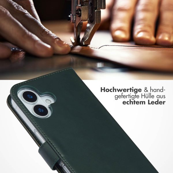 Selencia Echtleder Klapphülle Apple iPhone 17 - Grün