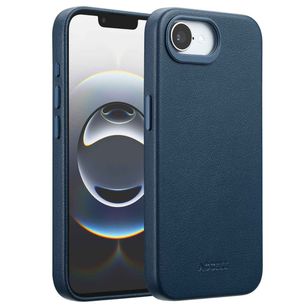 Accezz MagSafe Leather Backcover Apple iPhone 17e / 16e - Nightfall Blue