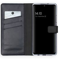 Selencia Echtleder Klapphülle Samsung Galaxy A42 - Schwarz