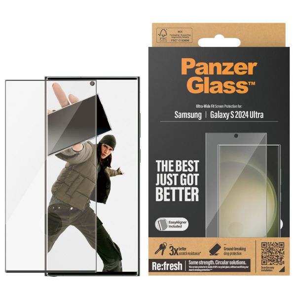 PanzerGlass Refresh Ultra-Wide Fit Anti-Bacterial Screenprotector inkl. Applikator Samsung Galaxy S24 Ultra