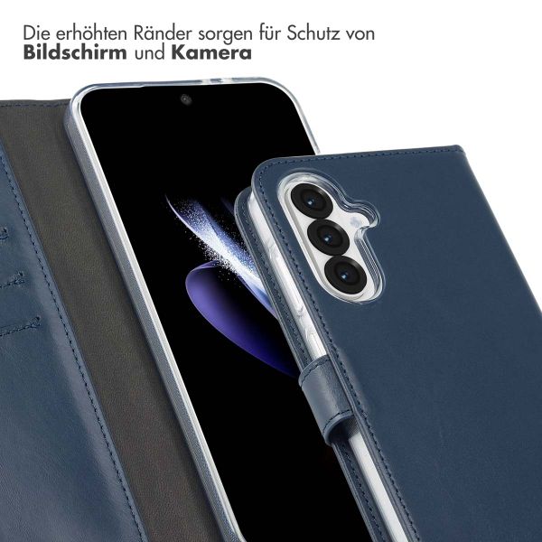 Selencia Echtleder Klapphülle Samsung Galaxy A36 / A56 - Blau