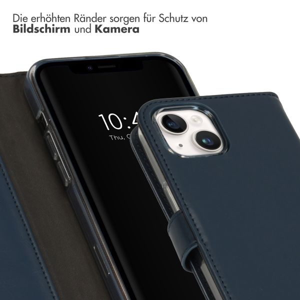 Selencia Echtleder Klapphülle Apple iPhone 15 - Blau