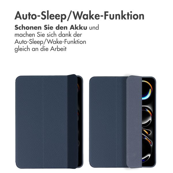 Accezz Trifold Klapphülle Apple iPad Air 11 Zoll (2025) M3 / (2024) M2 - Dunkelblau