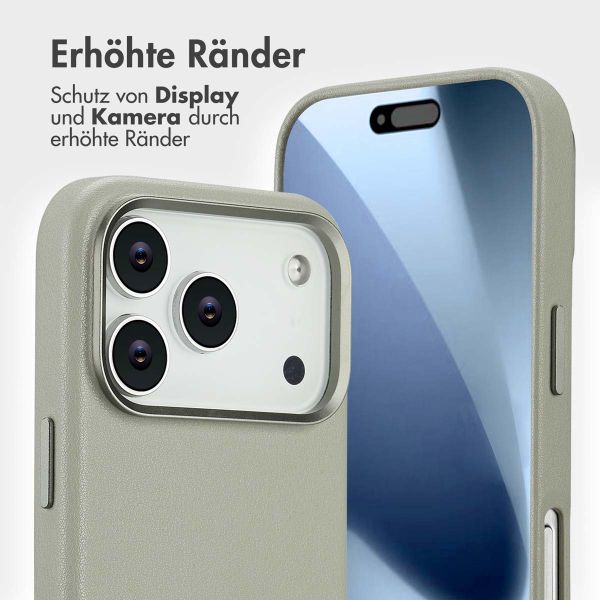 Accezz 2-in-1 Klapphülle aus Leder mit MagSafe Apple iPhone 17 Pro - Light Grey