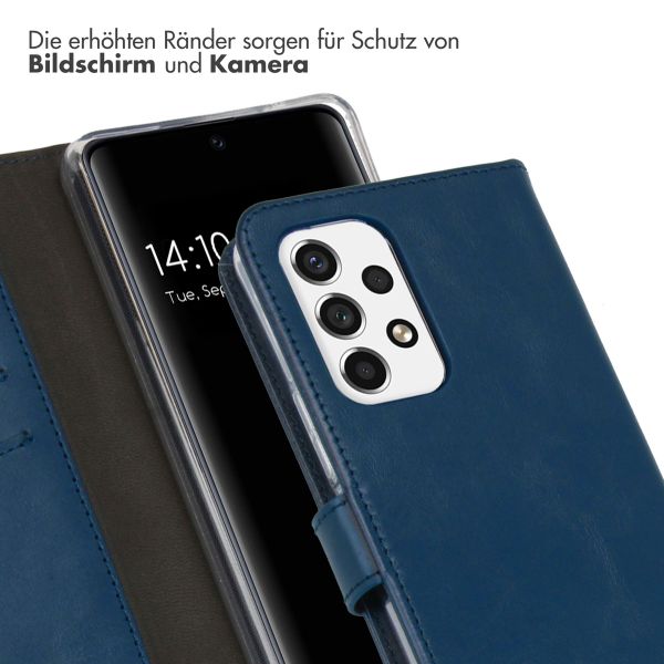 Selencia Echtleder Klapphülle Samsung Galaxy A53 - Blau