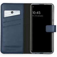 Selencia Echtleder Klapphülle Samsung Galaxy A21s - Blau
