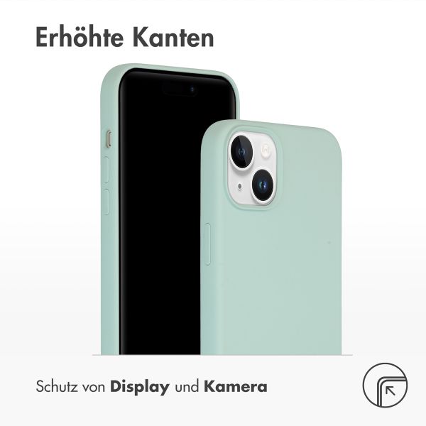 Accezz Liquid Silikoncase mit MagSafe Apple iPhone 15 Plus - Sky Blue