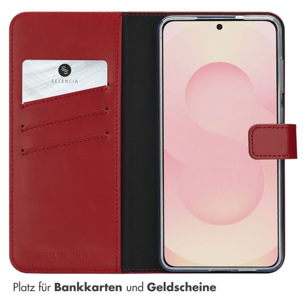 Selencia Echtleder Klapphülle Samsung Galaxy S25 Edge - Rot