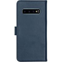 Selencia Echtleder Klapphülle Samsung Galaxy S10 - Blau