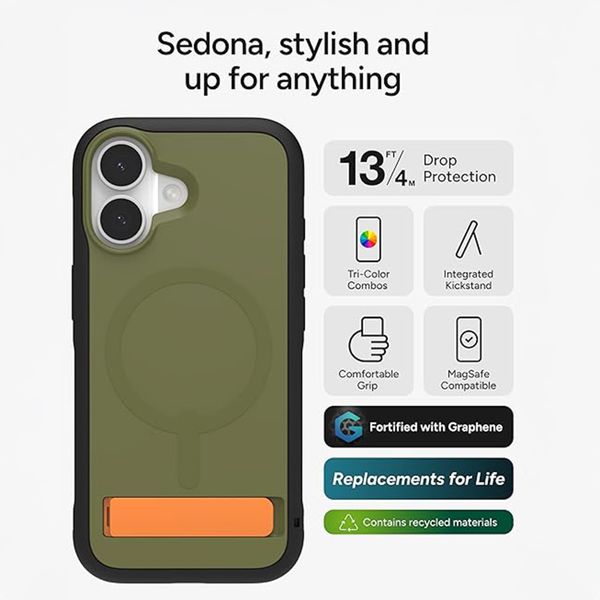 ZAGG Sedona Snap mit Kickstand Apple iPhone 17 - Sea Kelp