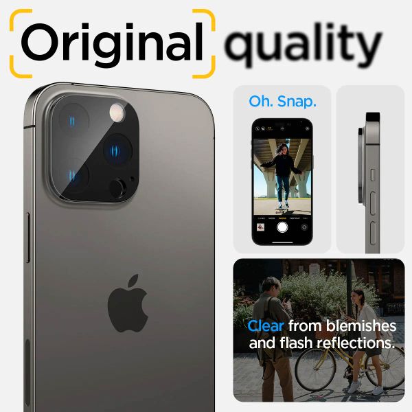 Spigen GLAStR Optik Camera Lens Protector - Kamerainsel-Schutz (2er-Pack) Apple iPhone 14 Pro (Max) - Schwarz