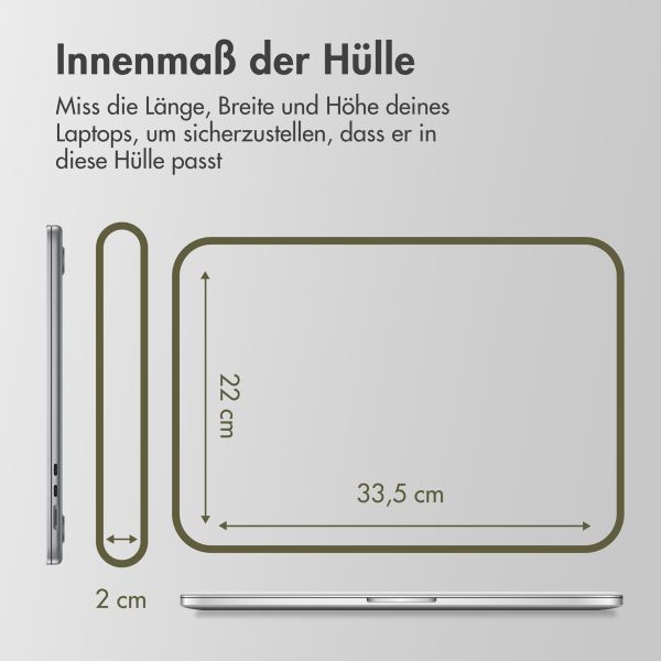 Accezz Laptop Hülle 13-14 Zoll - Laptop Sleeve - Dunkelgrün