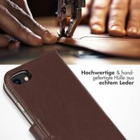 Selencia Echtleder Klapphülle Apple iPhone SE (2022 / 2020) / 8 / 7 / 6(s) - Braun