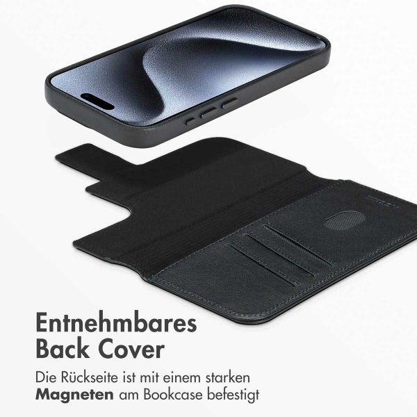 Accezz 2-in-1 Klapphülle aus Leder mit MagSafe Apple iPhone 15 Pro - Onyx Black
