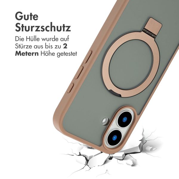 Accezz Ring Stand Backcover mit MagSafe Apple iPhone 16 - Braun