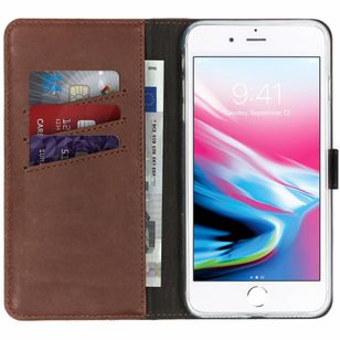 Selencia Echtleder Klapphülle Apple iPhone 8 Plus / 7 Plus - Braun
