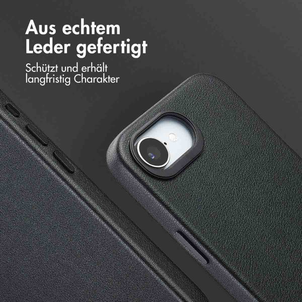 Accezz MagSafe Leather Backcover Apple iPhone 17e / 16e - Onyx Black