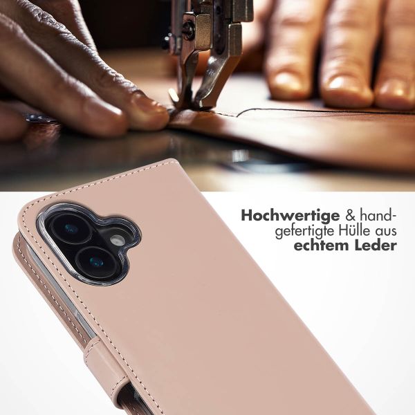 Selencia Echtleder Klapphülle Apple iPhone 16 - Dusty Pink