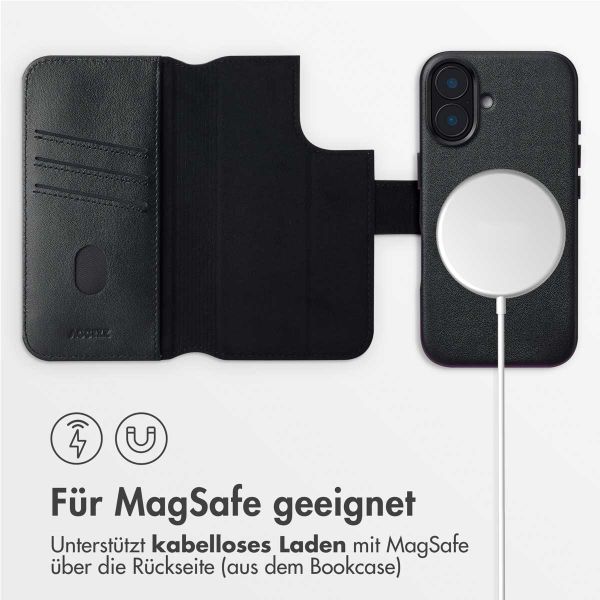 Accezz 2-in-1 Klapphülle aus Leder mit MagSafe Apple iPhone 16 - Onyx Black