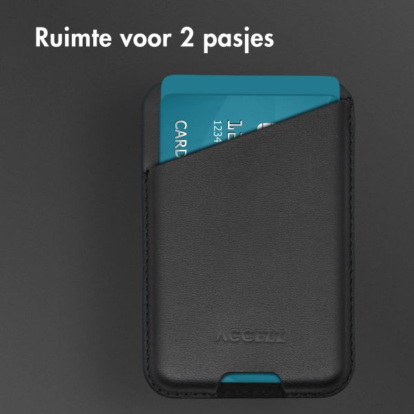 Accezz Echtleder Hülle + MagSafe Wallet Apple iPhone 17 Pro - Onyx Black