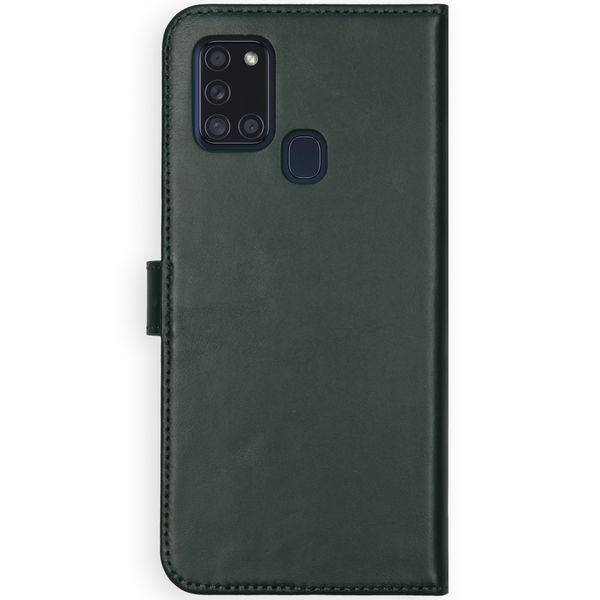 Selencia Echtleder Klapphülle Samsung Galaxy A21s - Grün