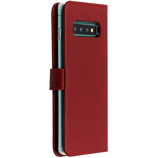 Selencia Echtleder Klapphülle Samsung Galaxy S10 Plus - Rot