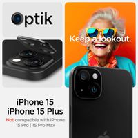 Spigen GLAStR Optik Camera Lens Protector - Kamerainsel-Schutz (2er-Pack) Apple iPhone 15 / 15 Plus - Schwarz