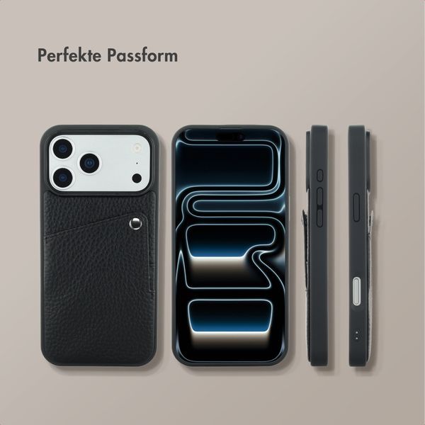 Selencia Riva Back Cover mit Kartenfach Apple iPhone 17 Pro Max - Schwarz