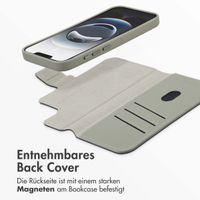 Accezz 2-in-1 Klapphülle aus Leder mit MagSafe Apple iPhone 17e / 16e - Light Grey